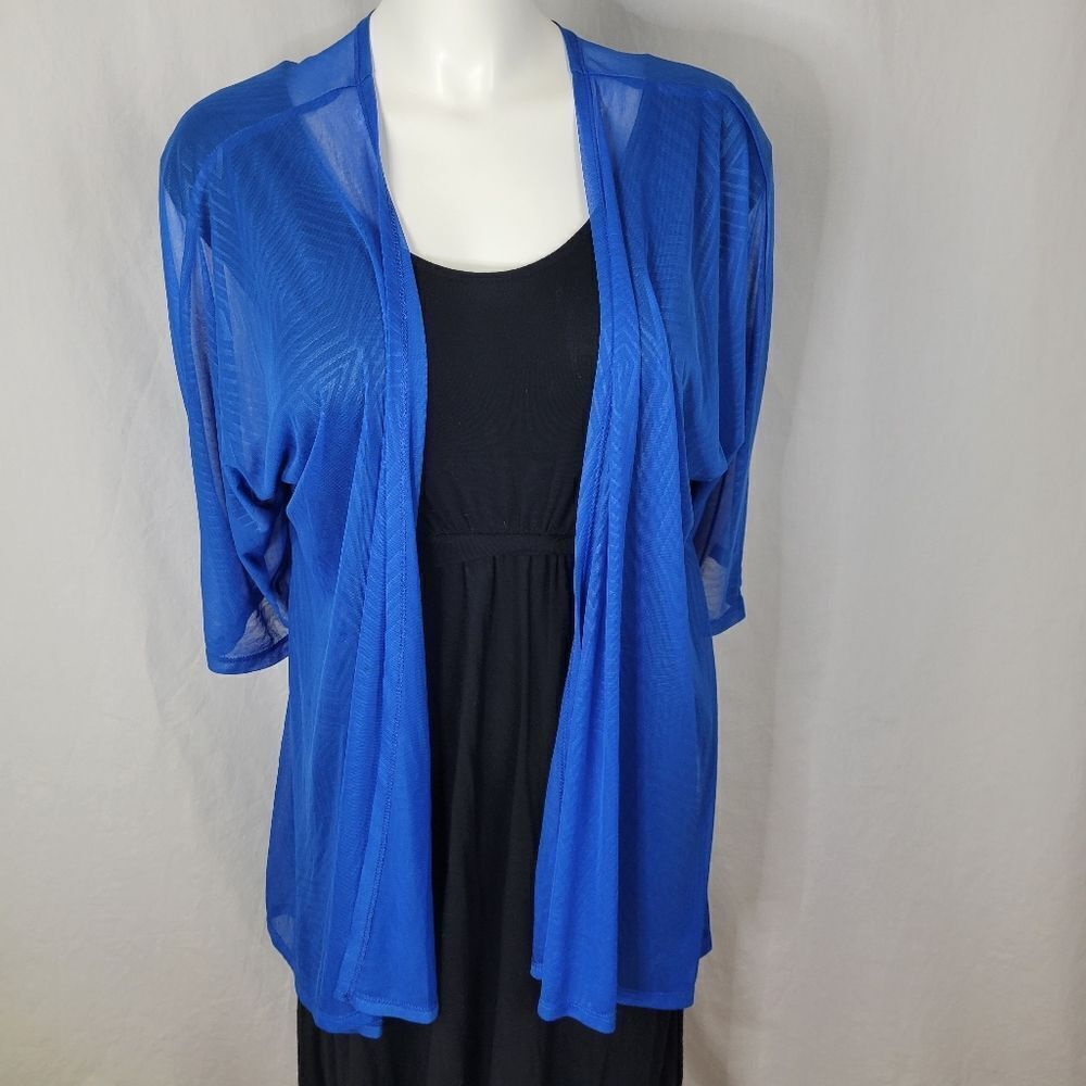 Lularoe Open Front Blue Cardigan Size M